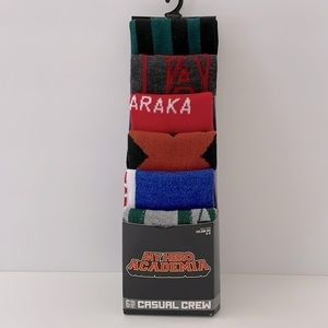 Men’s My Hero Academia Casual Crew Socks Set - 6 pair